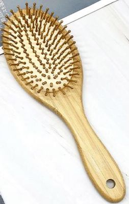 Bamboo Bristle Hair Brush, Wooden Detangler Comb for Hair Growth, Wooden Scalp Massager Brush, Wooden Hair Comb with Handle for Women and Men