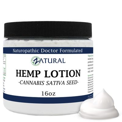 Zatural Hemp Lotion - Therapeutic Body Lotion with Hemp Seed Oil (16 Ounce Jar)
