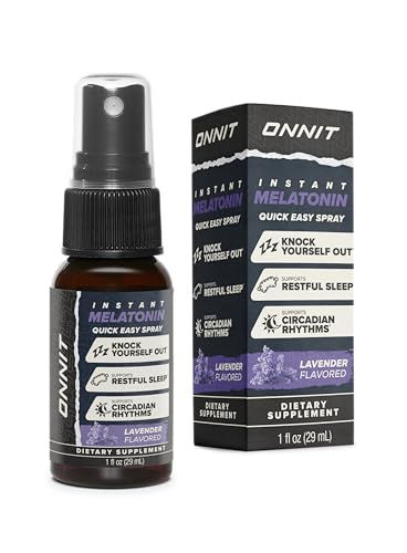ONNIT Melatonin Liquid Sleep Support Spray, Lavender Flavor, Sleep Support Melatonin Spray for Adults, 3mg Melatonin per Spray, 1 fl oz