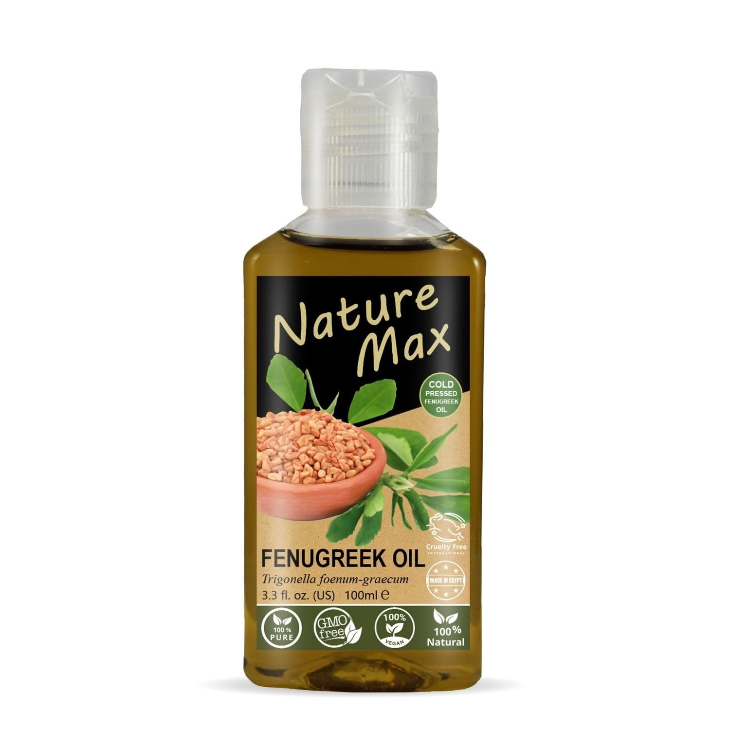 bonballoon Nature Mix Fenugreek Oil Essential Oils Organic Natural Undiluted Pure For Hair Growth Skin Health Care Massage Cold Pressed Premium Quality ( 3.38 oz 100 ml )