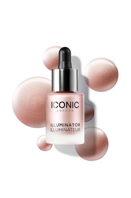 ICONIC LONDON Illuminator - Liquid Highlighting Drops for a Radiant Glow, Cruelty-Free, Vegan Makeup, Shine (Pink Pearl) 0.45 Fl oz