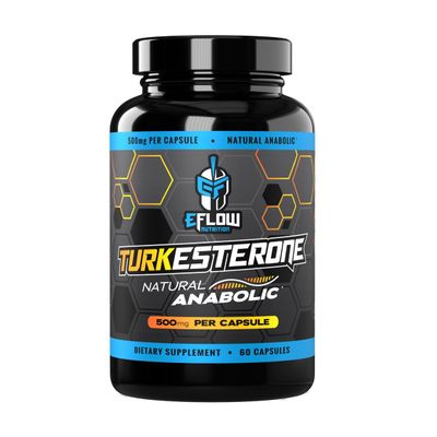 eFlow Nutrition Turkesterone Supplement for Men Highest Purity Cyclodextrin for High Absorption - Increase Stamina, Lean Muscle Growth Recovery, Boosts Drive - 3rd Party Tested (60 Capsules)