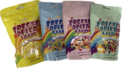 Apexy Freeze Dried Candy - Variety Pack-Freeze Dried Rainbow Candy Assorted Flavor - Dehydrated, Crunchy, Colorful Treats Snacks for Kids Adults - Packed in a Resealable Pouch (Variety Pack of 8)