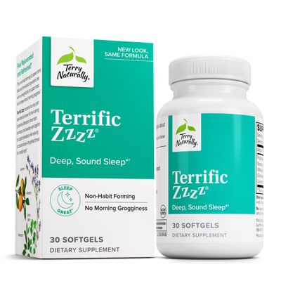 Terry Naturally Terrific Zzzz - Sleep Supplement for Adults - Dietary Supplement with Mandarin, Lemon Balm Lavender - Non-GMO Relaxation Sleep Relief Aid - 30 Softgels