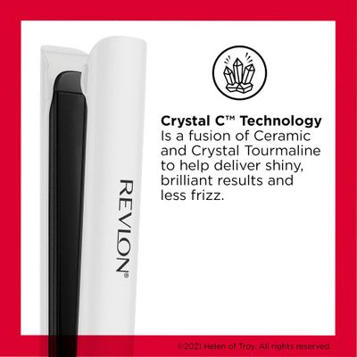 REVLON Crystal C Ceramic Digital Hair Flat Iron Long-Lasting Shine and Less Frizz, (1 in)