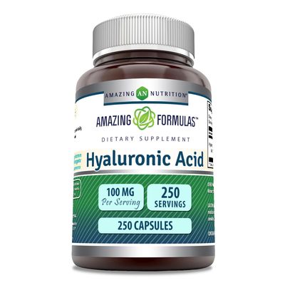 Amazing Formulas Hyaluronic Acid 100mg 250 Capsules Supplement Non GMO Gluten Free Made in USA