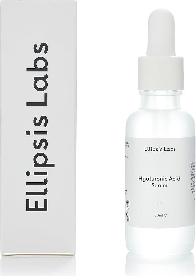 Hyaluronic Acid Serum by Ellipsis Labs - Vegan-Friendly Facial Serum for Intense Hydration and Moisture, Improves Elasticity, Softens Skin, Non-Greasy Formula for All Skin Types, 1 Fl Oz
