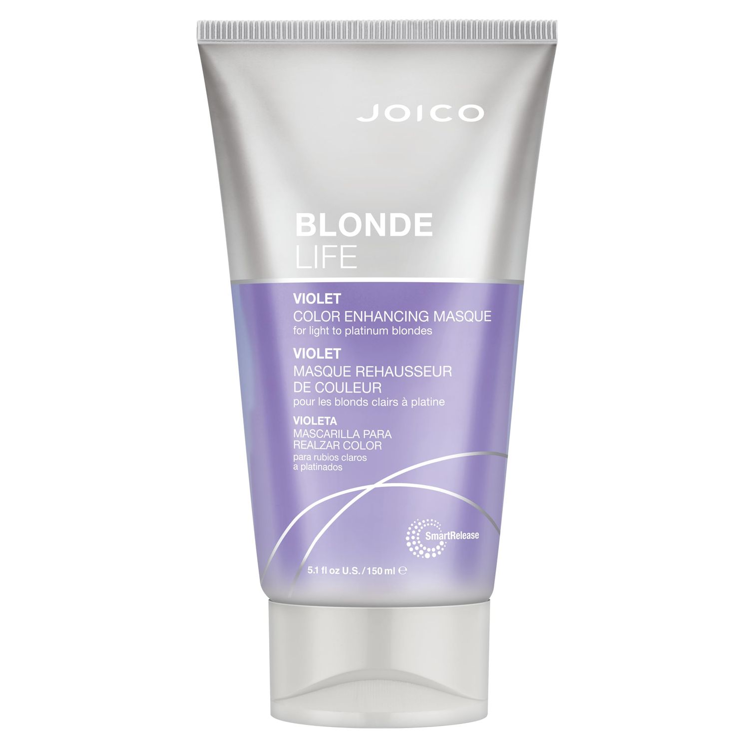Joico Blonde Life Color Enhancing Masque For Blonde Hair Color Depositing Treatment Maintain Unique Blonde Tones Fortified With Monoi Tamanu Oil Violet 5.1 Fl Oz