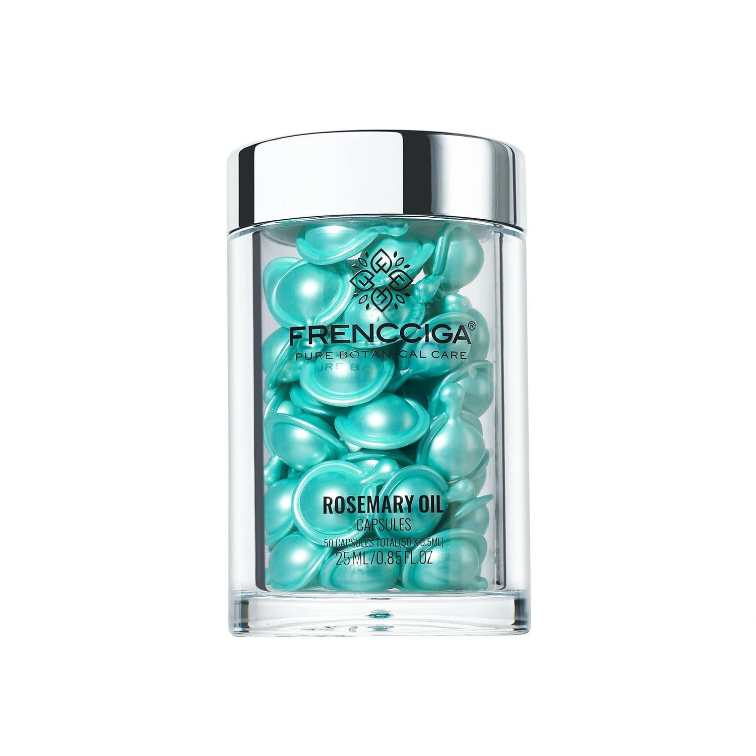 FRENCCIGA Rosemary All Over Oil Capsules, Rosemary Oil Serum Locking in Moisture Nourishes for Hair, Scalp, Face Body 50 Capsules