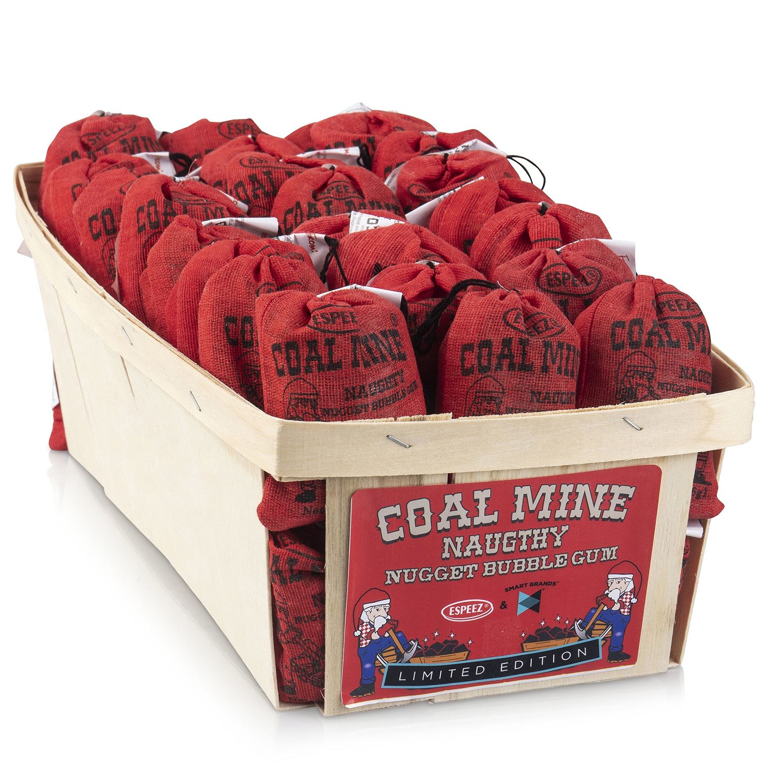 Old Fashioned Bubble Gum Candy: Fruit Flavor Chewing Gum in Individual Drawstring Bags by Espeez - Vintage Bulk Candy Packs for Parties and Special Events - Coal Mine Nugget Gum - 48 Bags