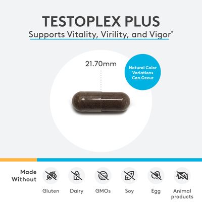 XYMOGEN TestoPlex Plus Testosterone Support for Men Women - Shilajit Eurycoma Longifolia Supplements - Help Promote Health Libido, Performance, Overall Vitality Cognition (60 Capsules)