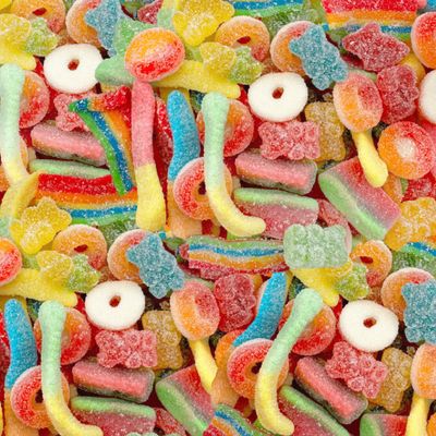 Sour Gummy Candy Mix 2-Pound Pack Belts, Peach Rings, Watermelon Wedges, Worms, Bears - Party Favors
