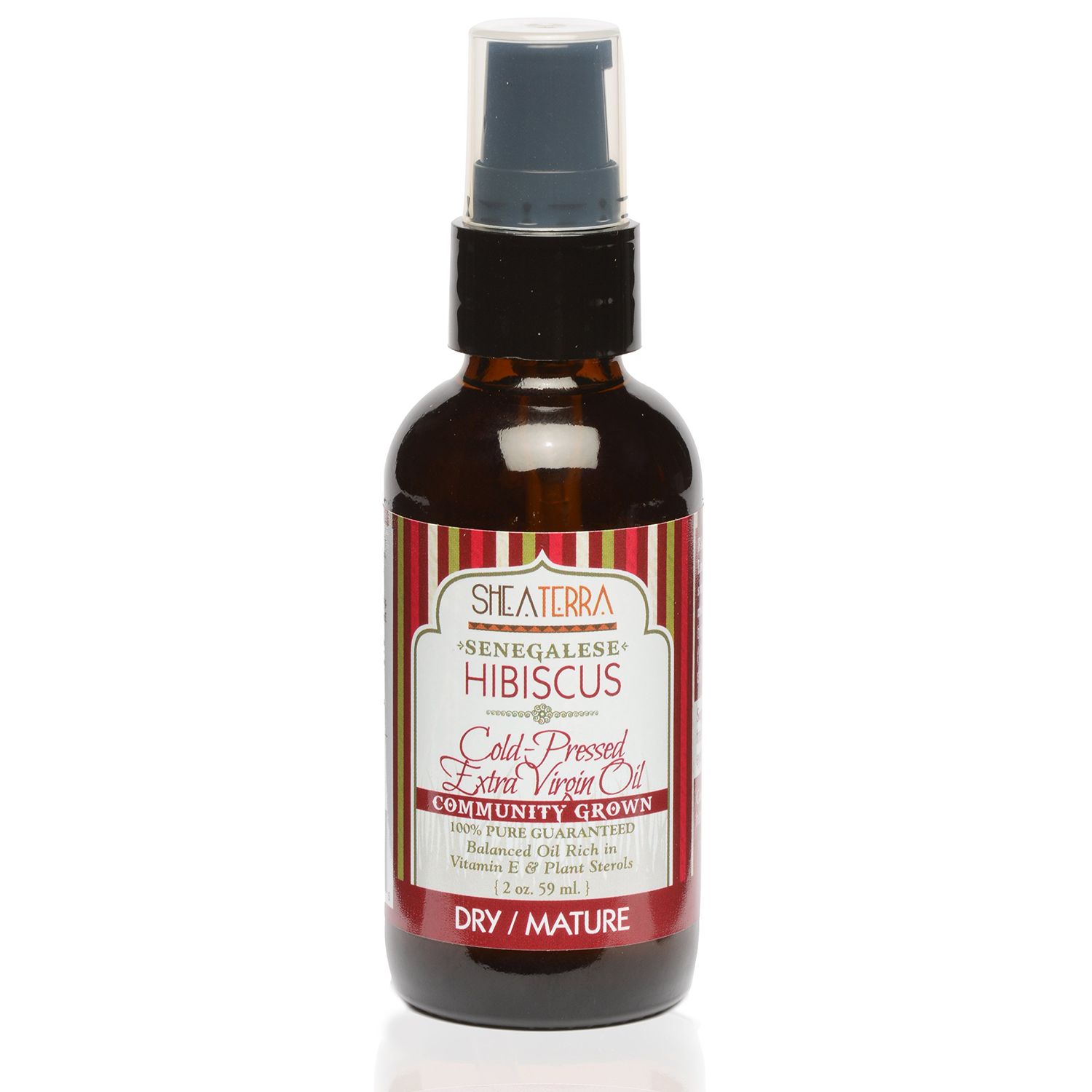 Shea Terra Organics Senegalese Hibiscus Cold Pressed Extra Virgin Oil Hair Conditioner, Anti-Aging, Vitamin E Oil DryMature Skin Types - 2 oz