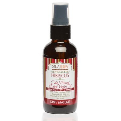 Shea Terra Organics Senegalese Hibiscus Cold Pressed Extra Virgin Oil Hair Conditioner, Anti-Aging, Vitamin E Oil DryMature Skin Types - 2 oz