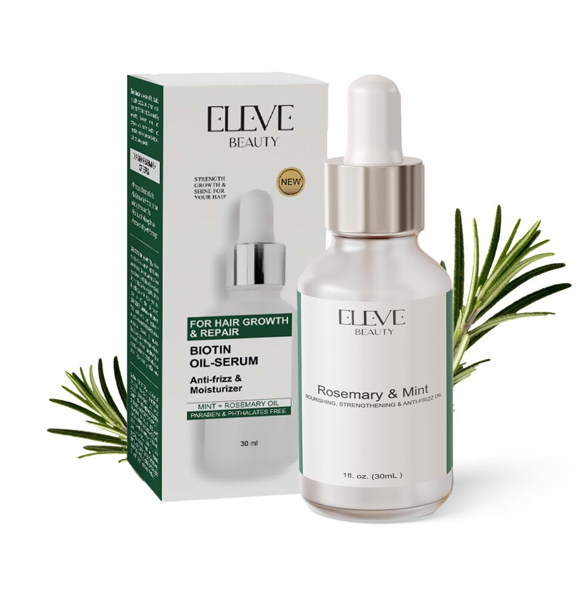 lev Beauty Rosemary Mint Scalp, 30ml Hair Growth Repair Strengthening Biotin Oil Serum for Dry Damaged Hair Types, 1-Fluid Ounces