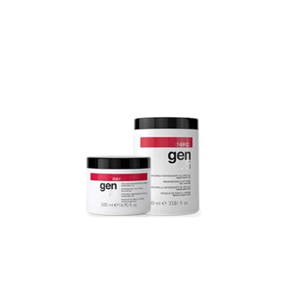 Genus Reinforcing Clay Mask - Hair Mask, Red Clay with Iron and Copper for Fine, Weak Hair - Purifies Scalp, Strengthens, Softens and Detangles, Adds Hydration and Shine - 1000ml