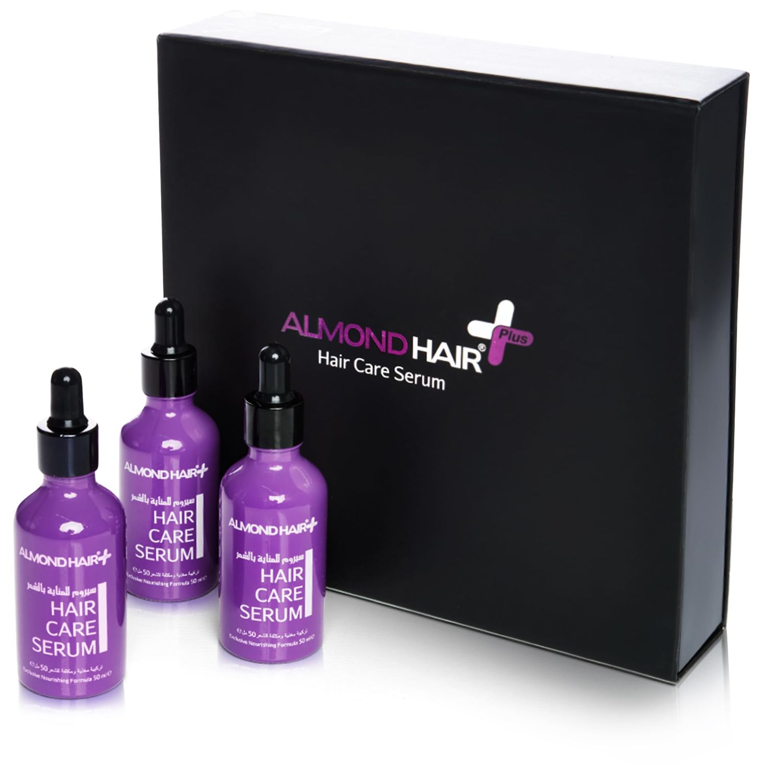 Almond Hair Growth Serum - 3-Pack 50ml Hair Regrowth Treatment for Women - Hair Regrowth Serum for Hair Thinning, Loss, Damaged Hair - Non-Greasy Hair Serum with Natural Henna Extract (3 Pack)