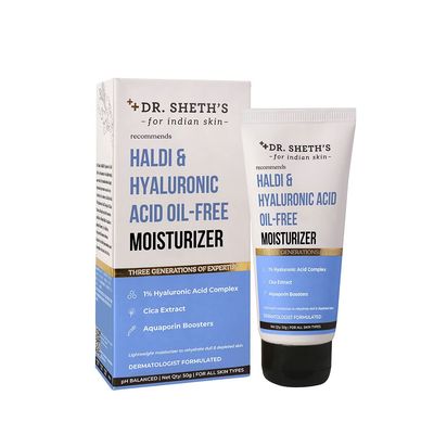 Dr. Sheth&#39;s Oil-Free Moisturizer with Hyaluronic Acid Turmeric Rehydrates Dull Skin, Enhances Texture, Softens Calms Lightweight, Non-Greasy 1.76 Oz (50g)