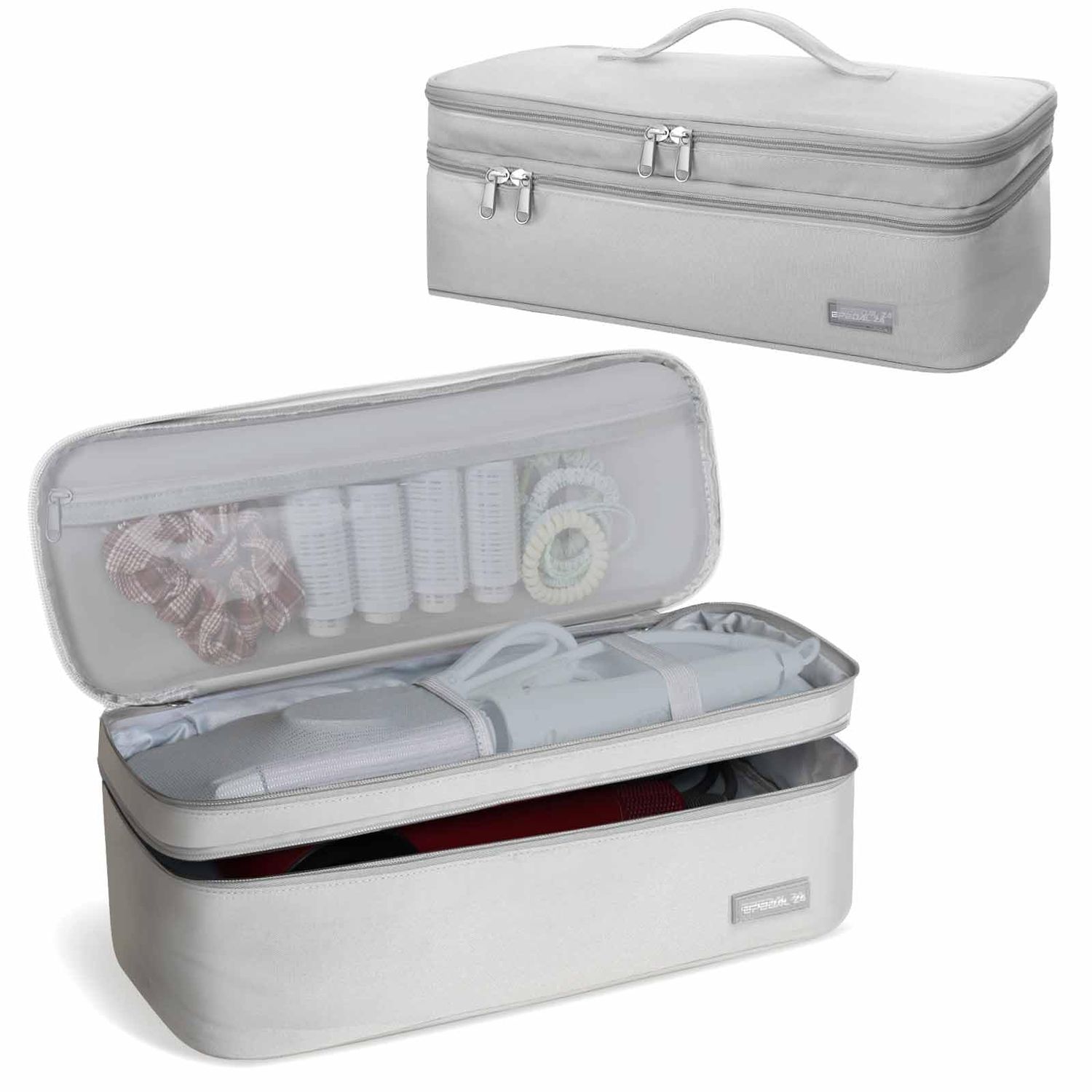 EPEDAL24 Travel Carrying Case for Shark Flex Style, Double Layer Storage Case for Shark SpeedStyle Hair Dryer Attachments, Revlon One-Step Hair DryerHot ToolsVolumizerStyler (Bag Only) Grey