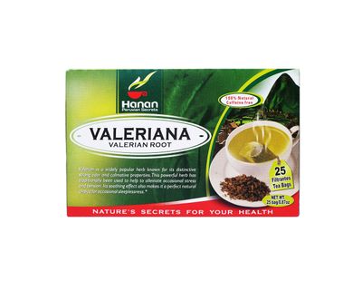 Hanan Peruvian Secrets Valeriana Herbal Tea 100 Natural Valerian Root 25 Tea Bags Naturally Aids in Relieving Occasional Stress, Tension Safely Promotes Sleep and Relaxation - 3 Pack