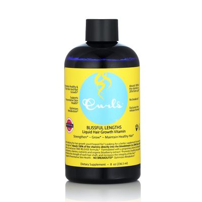 Curls Blueberry Bliss Blissful Lengths Liquid Hair Growth Vitamin - Grow, Strengthen and Maintain Healthy Hair, Nails Skin - Wavy, Curly, and Coily Hair-8oz