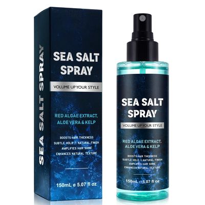 Generic Sea Salt Spray for Hair Women Men - Hair Volume Up - Boost Hair Thickness - Enhance Natural Texture - Red Algae Extract - Aloe Vera Kelp - 5.07 Fl OZ(150ml), Blue