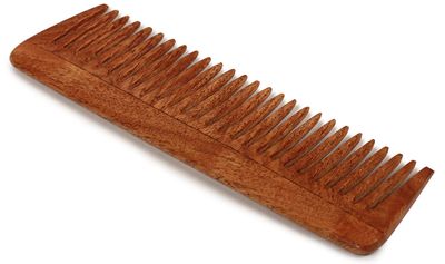 Village Handwork Handcrafted Neem Wooden Comb - for Men and Women Eco-Friendly- Great for Scalp and Hair Health - Wide Toothed Organic Comb (Brown) for detangle curls Father&#39;s Day Special