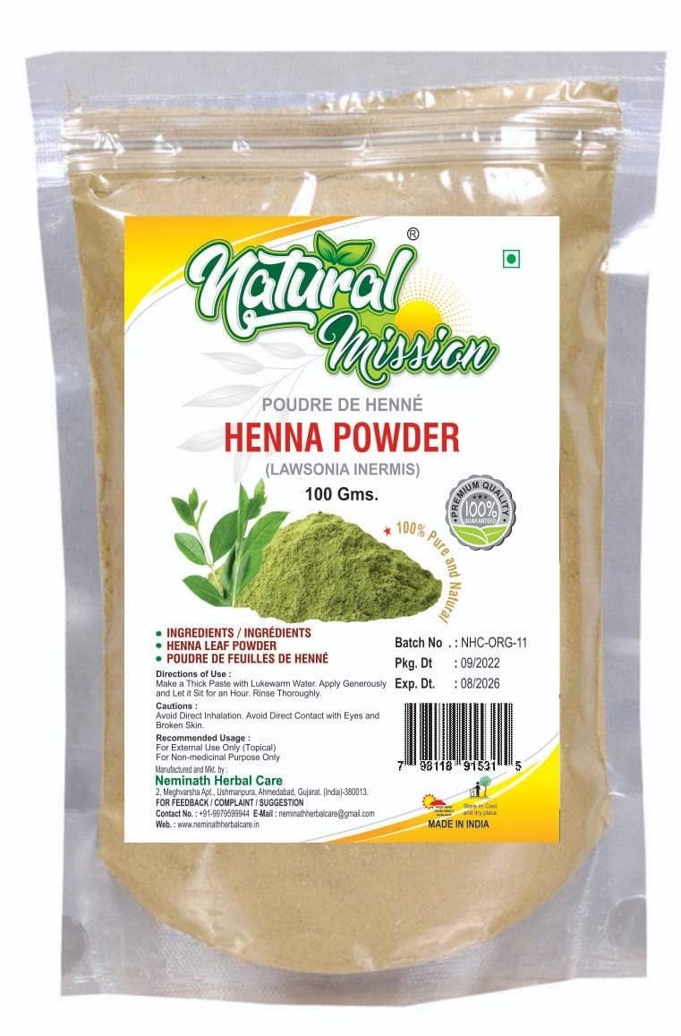 Henna Powder (LAWSONIA INERMIS) Powder for Hair Dye Color 100 grams (3.5oz) (External Use)