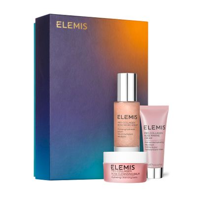 ELEMIS Pro-Collagen Rose Icons, Cleanse Plump Hydrate, Holiday Skin Care Gift Set for Women