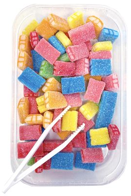 Zweet Sour Brix Rainbow Candy, Sour Rainbow Brix, Licorice Bricks - Sour Licorice, Sour Kosher Candy, Halal Candy 10 Ounces Each