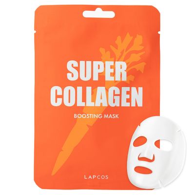 LAPCOS Super Collagen Sheet Mask - Hydrating Face Masks wPeptide Complex, Vegan Collagen, Niacinamide Hyaluronic Acid - Revitalizing Firming Korean Skincare Paraben-Free, Cruelty-Free (10 Pack)