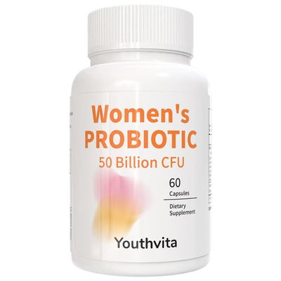 Youthvita Probiotics for Women 50 Billion CFU with Prebiotics Cranberry Extract,PH Balance, Digestive, UT, Feminine Health,60 Capsules