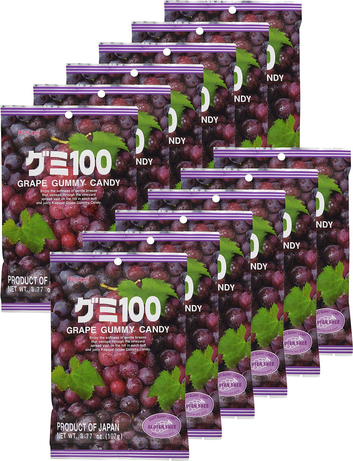 Kasugai Grape Gummy 3.77oz (12 Pack)
