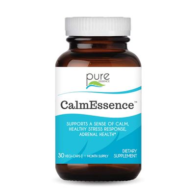PURE ESSENCE LABS Calm Essence - Natural Sleeping Aid and Anti Stress Supplement for Adults - Calming Stress Relief (30 Capsules)