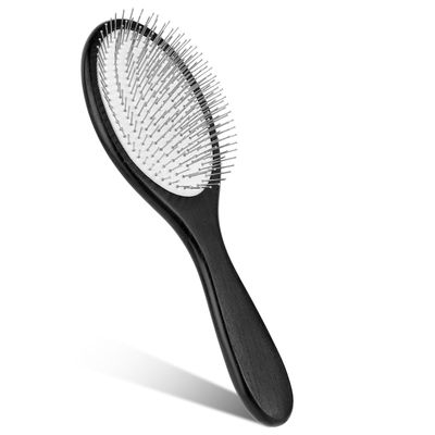 Stainless Steel Metal Hair Brush Wire Cushion Paddle Detangler for Women and Men - Wig Anti Static Brush for Synthetic Wet Hair, Supports Hair Growth and Scalp Massage