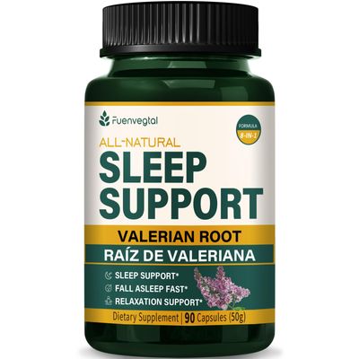 Valerian Root Extract Sleep Support Capsules, Passion Flower Supplement for Better Sleep, Fall Asleep Fast Relaxation. Pastillas de Valeriana y Pasiflora para Dormir Profundamente. 90 Count