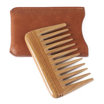 Onedor Handmade 100 Natural Green Sandalwood Hair Combs -Anti-Static Sandalwood Scent Natural Hair Detangler Wooden Comb (Extra Wide Tooth Mini Pocket Comb)