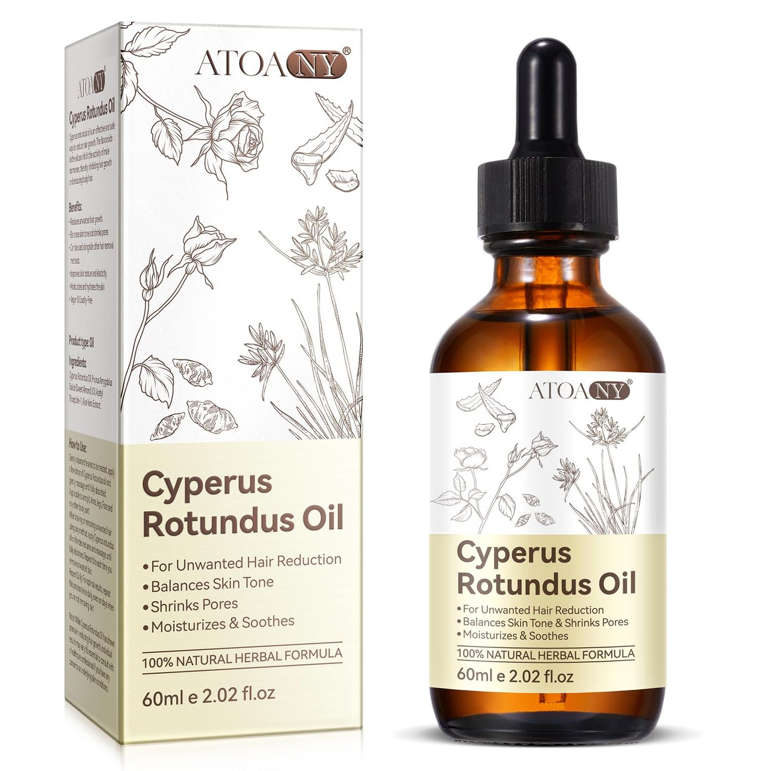 Cyperus Rotundus Oil for Hair Removal, Cyprus Rotundus Oil Nut Grass Oil for Reducing Body Hair Growth, Moisturizing Soothing Skin