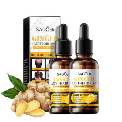 2 Pack Ginger Hair Treatment Oil, Hair Growth Serum for Hair Loss, Deep Moisturizing Serum for Dry, Damaged Coarse Hair, Strengthening Silky Hair Essential Oil Growth for All Hair Types