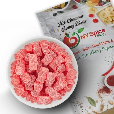 NY Spice Shop Cinnamon Bears - 8 Ounce Sweet and Spicy Cinnamon Gummy Bears - Tasty Cinnamon Bears Candy - Fruit Juice Hot Gummy Bear - Cinnamon Gummies - Chewy Cinnamon Bear Candy for all