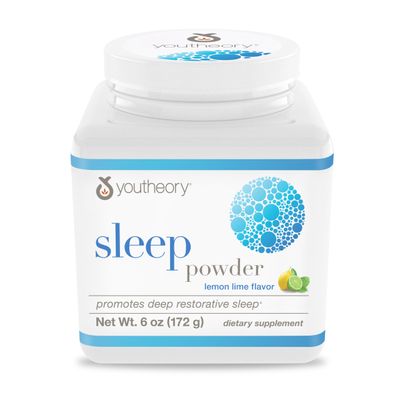 Youtheory Sleep Nighttime Powder - Sleep Support Supplement for Calm Relaxation - Contains Melatonin, Magnesium, L-Theanine L-Glycine - Dairy, Soy Gluten Free - 6 oz