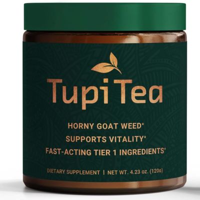 Tupi Tea Horny Goat Weed Powder, Supplement wMaca Root, Tribulus Terrestris Extract, Muira Puama to Boost Energy, Wellness Nitric Oxide Support for Men Women