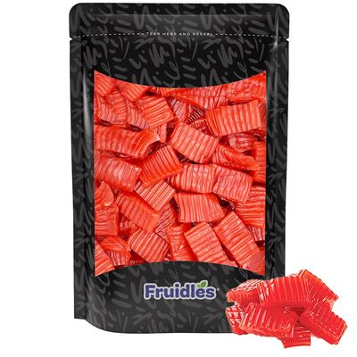 Fruidles Soft Licorice Candy Tire Tracks Bites for Parties, Birthdays, Events and Much More (Strawbrry Licorice, 1 Pound)