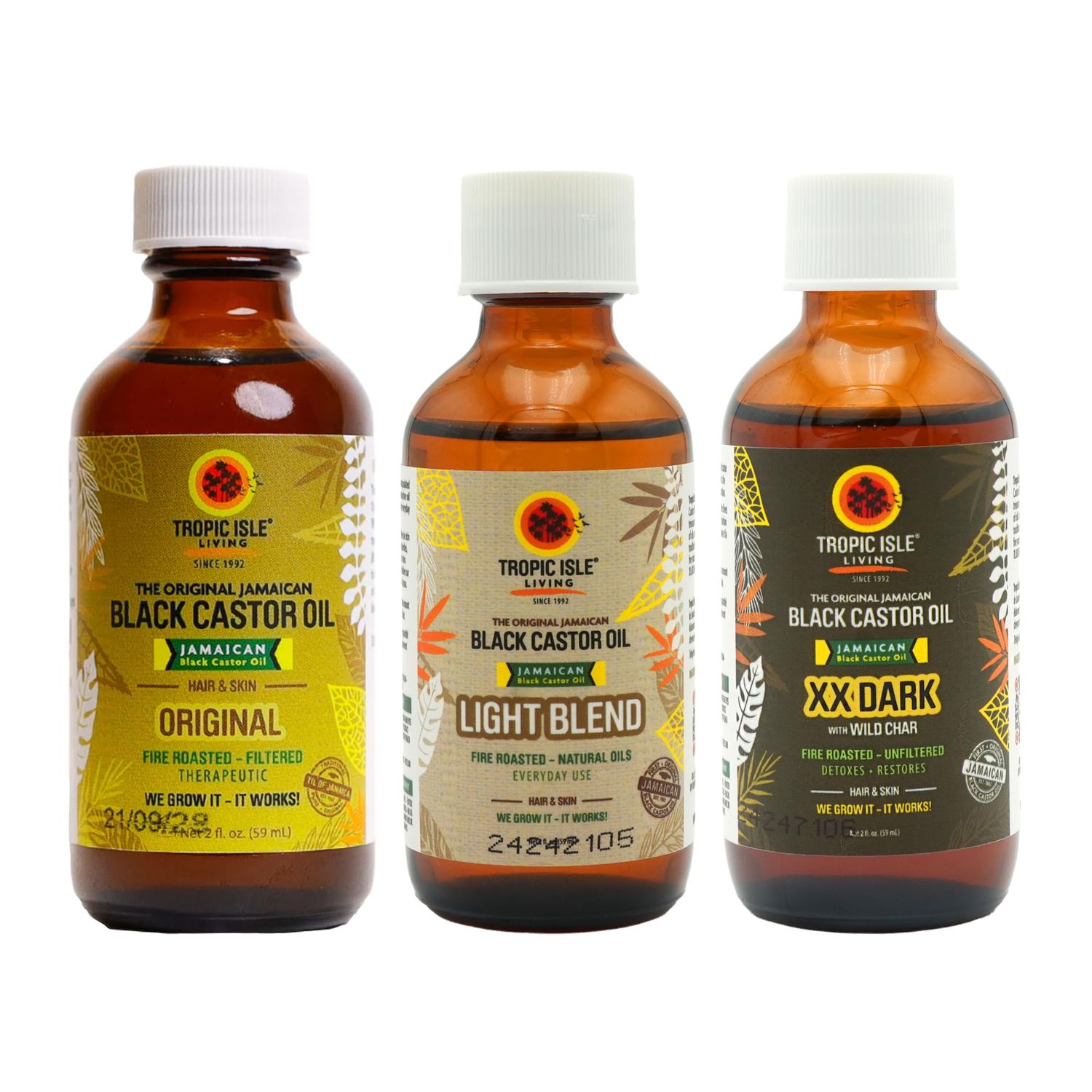 Tropic Isle Living Jamaican Black Castor Oil Collection (2oz Trio)