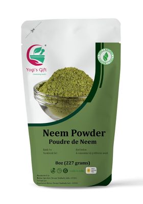 NEEM Powder 8 oz Wild Crafted Detoxifier Support Skin Health Hair Growth 100 Pure Neem Leaf Powder Azadirachta Indica by Yogi&#39;s Gift