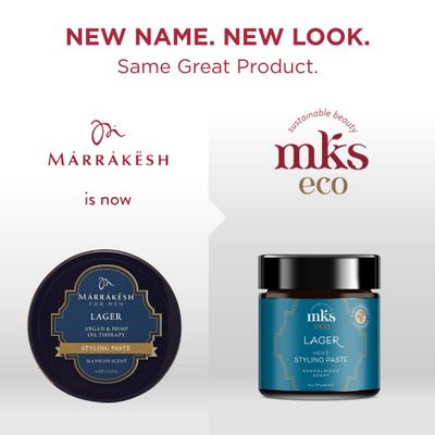 MKS eco for Men Lager Styling Paste, Sandalwood Scent - 4 oz - Flexible Definition - Adds Volume Texture - With Hemp Seed Oil Argan Oil - Vegan, Cruelty Free