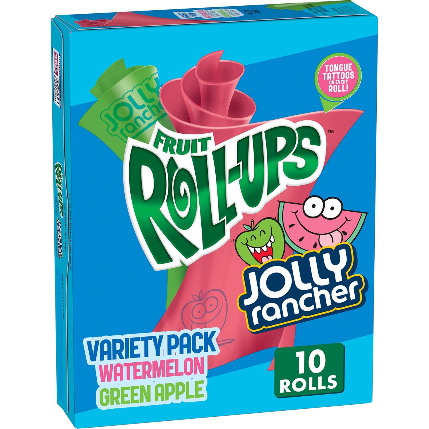 Fruit Roll-Ups Fruit Flavored Snacks, Jolly Rancher, Variety Pack, 10 ct