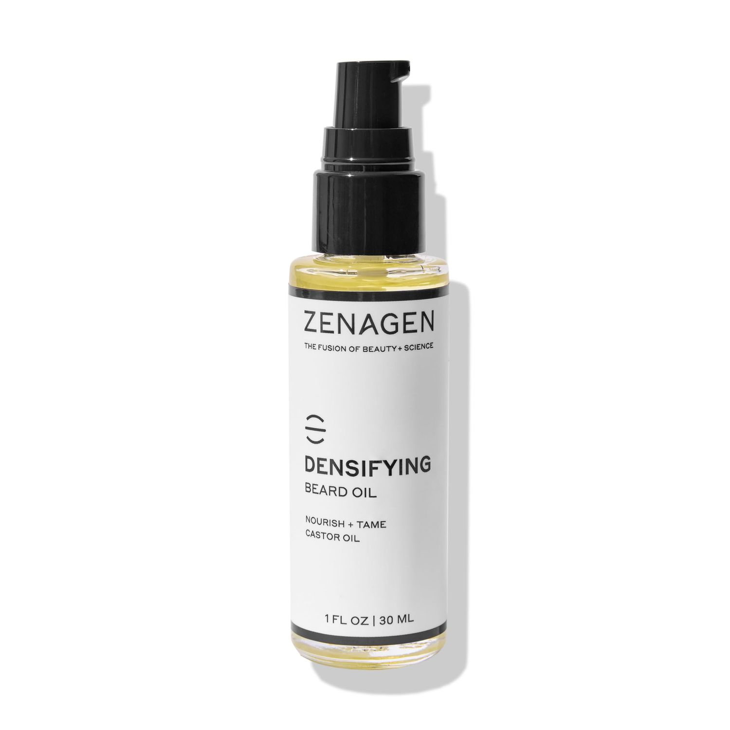 ZENAGEN Densifying Beard Oil Nourish Tame Castor Oil, Promotes Thicker Fuller Beard Growth, Nourishes Softens Facial Hair, Lightweight Non-Greasy, Plant-Based, Vegan, All Beard Types, 1 oz