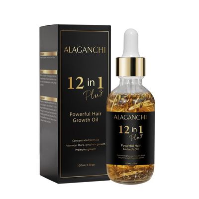 Alaganchi 12-in-1 Hair Growth Oil - Rosemary, Amla Castor Oil Strengthens, Nourishes, Reduces Hair Fall Natural Herbal Blend Non-Greasy Paraben Sulfate-Free