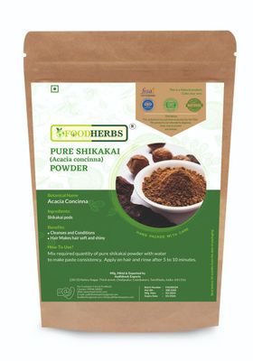 Foodherbs Pure Shikakai Powder Acacia Concinna 200g 0.44 Lbs Cleanses and Conditions Hair